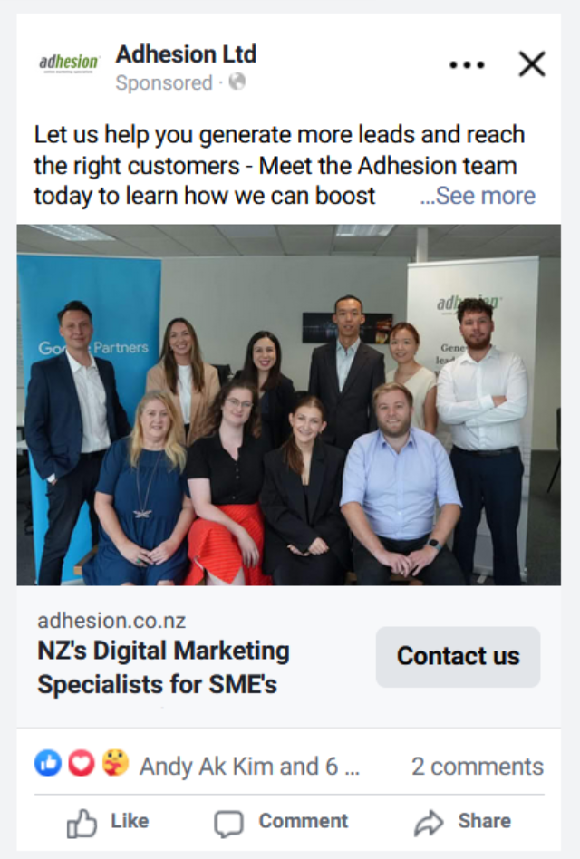 Facebook Image Ad Adhesion