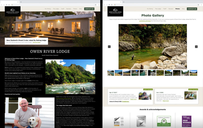 Custom Website Preview Owen River Lodge